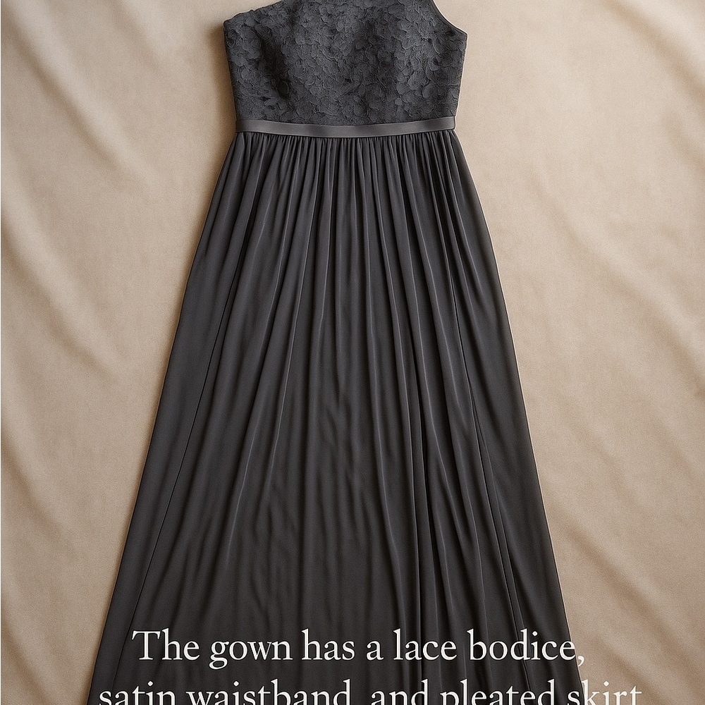 Elegant Black Lace Bodice Evening Gown